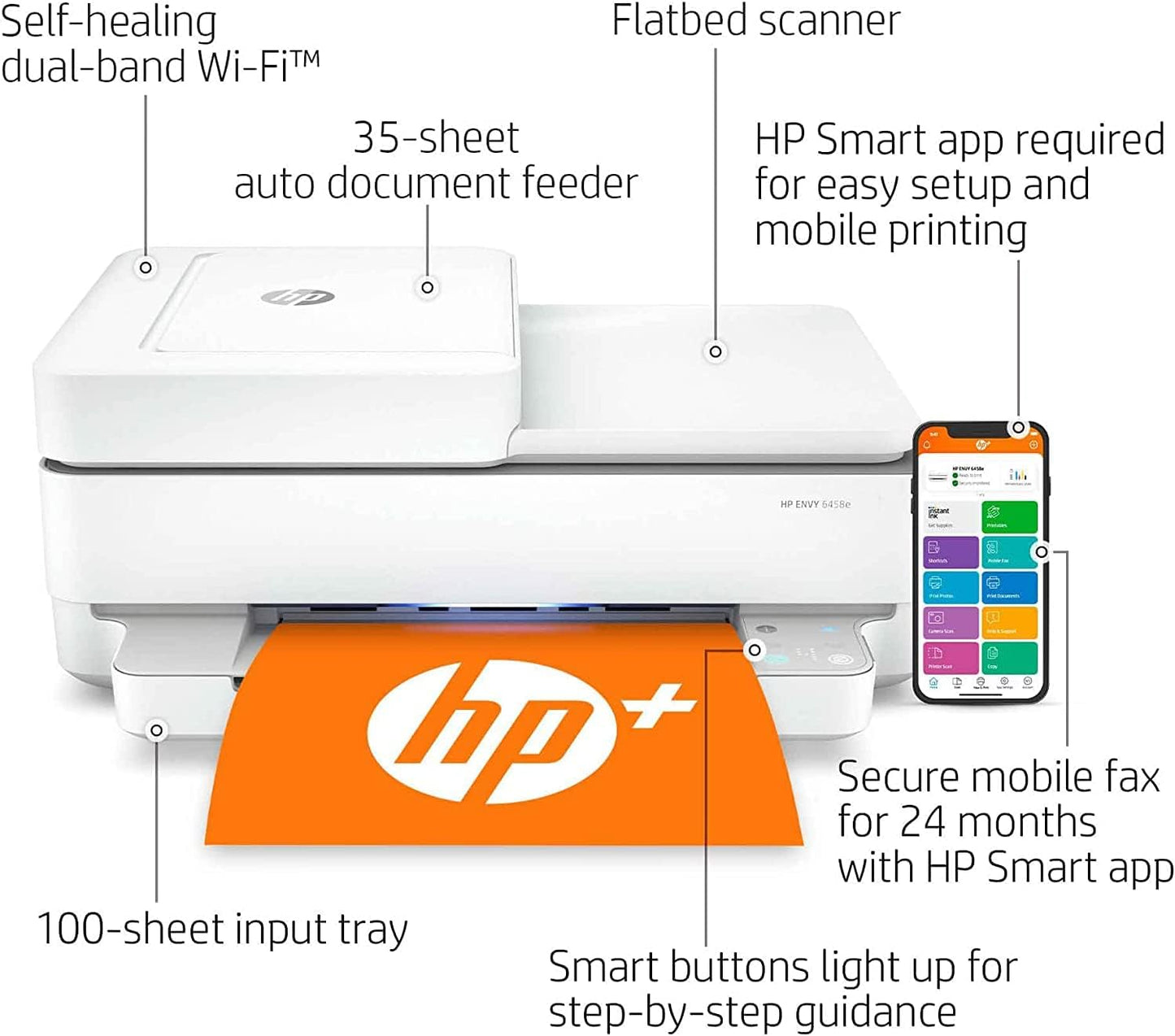 HP Envy Pro 6458 All-in-One Wireless Printer (Refurbished)