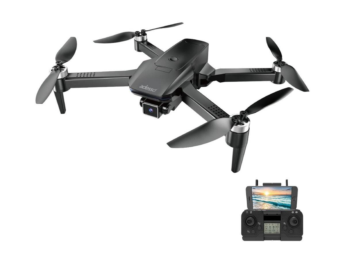 Adesso CyberDrone X3 2K FPV Camera Drone GPS WiFi 300 Meter Range Dual Control Lightweight Quadcopter with Gimbal and Remote